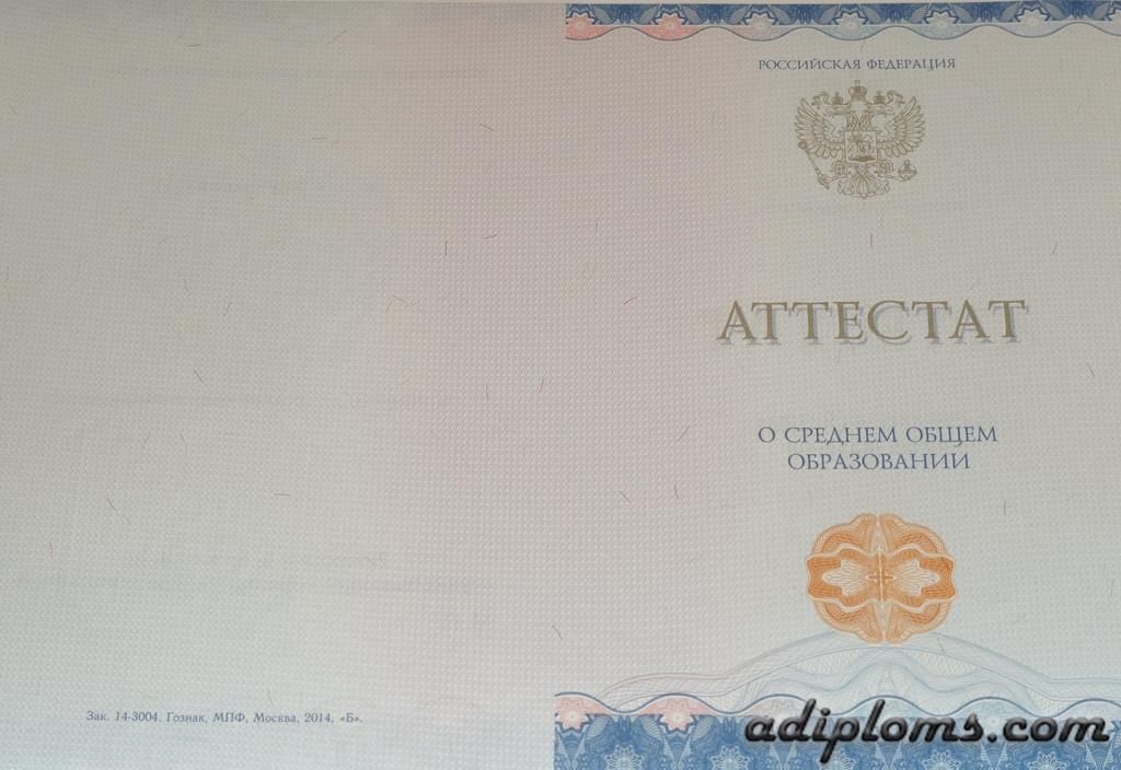 Аттестат 11 классов 2014-2024 Фото